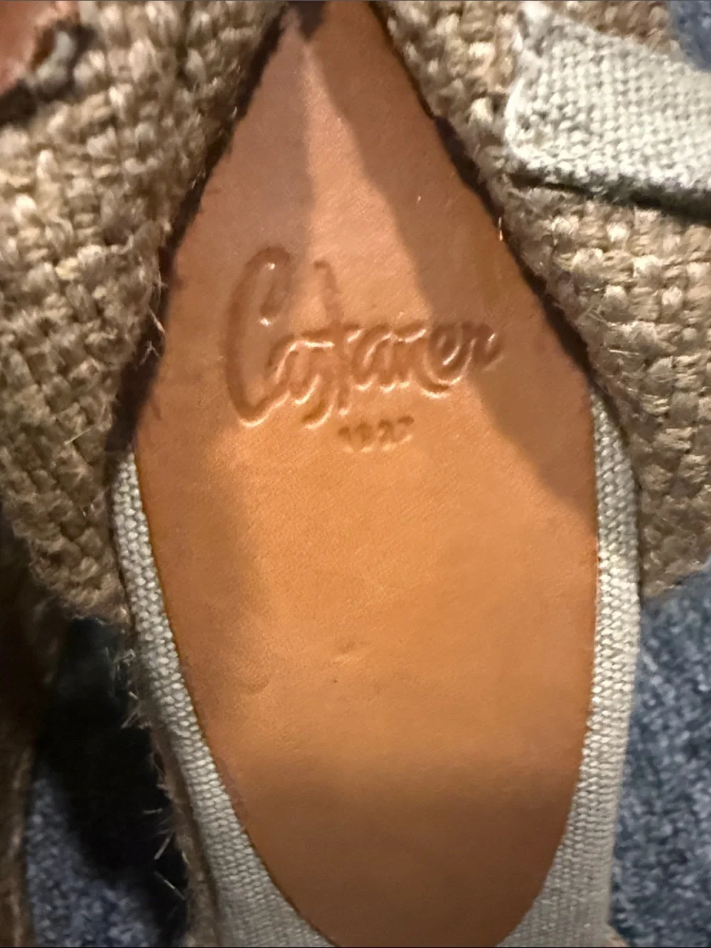 Castaner Womens Tan Espadrille Wedge Sandals with Ankle Strap size 38